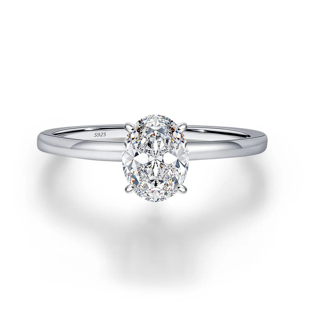 Anillo de joyería de lujo MuShan de plata de ley 925, elegante anillo de moissanita VVS para prometida, chapado en oro real de 18 quilates, joyería con patente MST