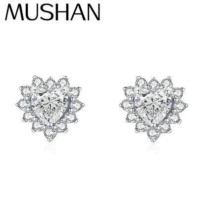 MuShan Luxury Jewelry 925 Sterling Silver Earrings Drop 1CT Moissanite Christmas 18K Gold Plated Women MST Patent Earring Drop