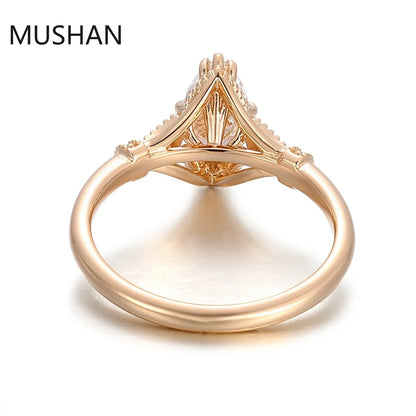 MUSHAN Luxury Custom 14K 18K Gold Rings Band Jewelry With Moissanite Diamond Lab Grown Gemstones Diamond Wedding Ring For Women