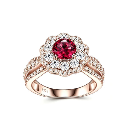 MUSHAN Custom Jewelry 925 Sterling Silver Ring Band for Women 1ct Lab Grown Gemstones Ruby Emerald Sapphire Rings Jewelry