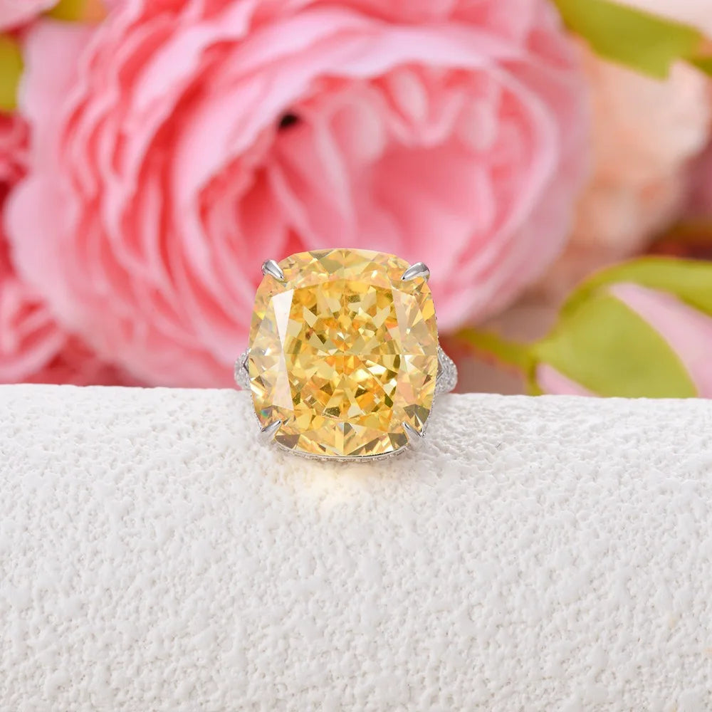 Bague de fiançailles de luxe MuShan Jewelry en argent sterling 925, anneau avec zircon cubique 7A, bague anniversaire pour femme, cadeau