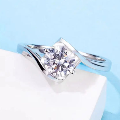 MuShan Designer Jewelry 925 Sterling Silver Ring Brilliant Moissanite Bespoke Ring for Her 18K Gold Plated MST Patent Rings