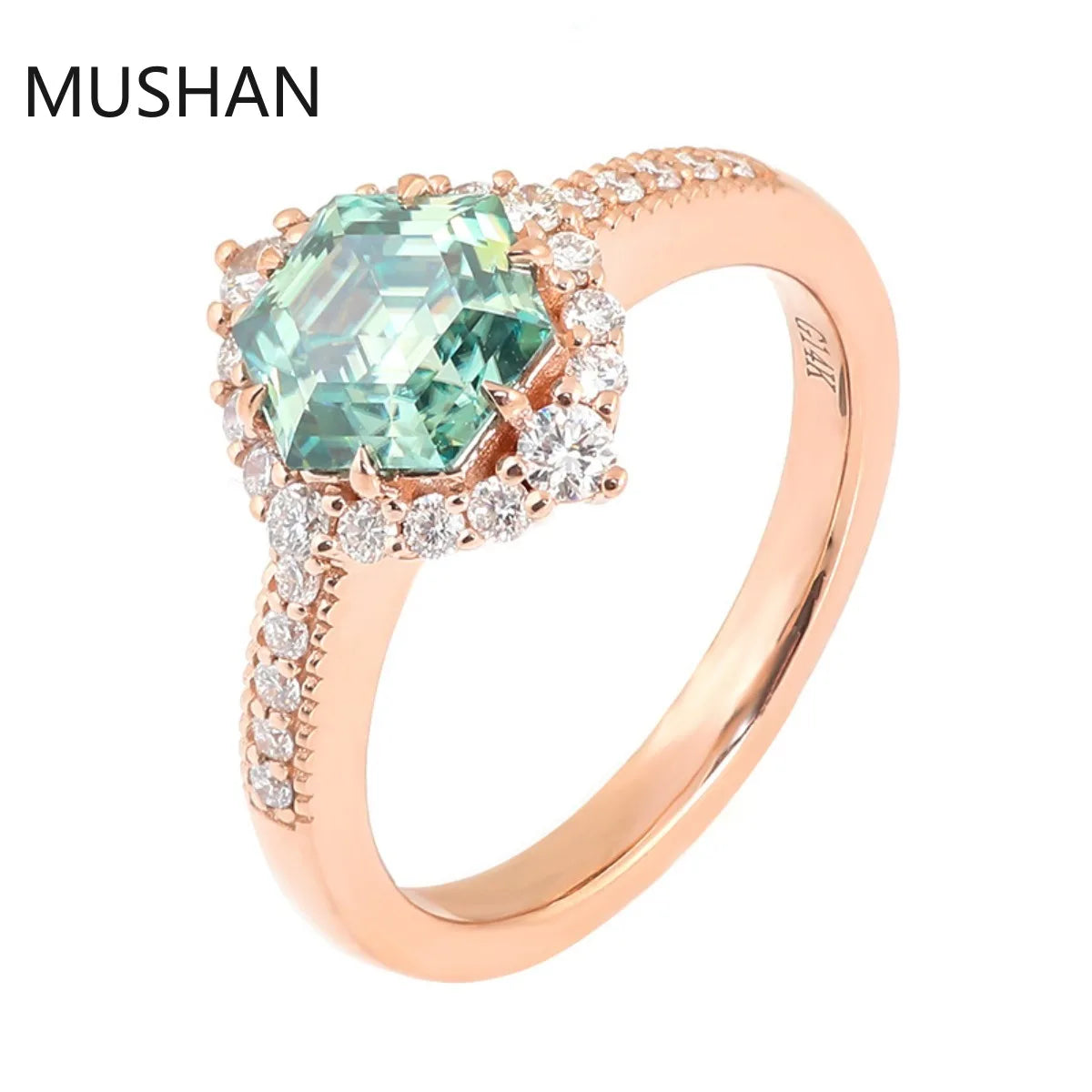MUSHAN Luxury Custom 14K 18K Gold Rings Band Jewelry With Moissanite Diamond Lab Grown Gemstones Diamond Wedding Ring For Women
