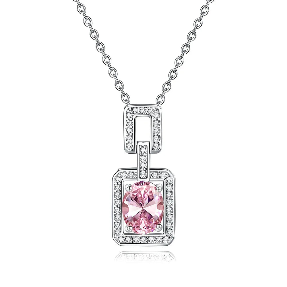 MuShan Jewelry 925 Sterling Silver Necklace Pendant Chain HCD Diamonds Bachelorette Gift Daughter Gift Women Necklaces Jewelry