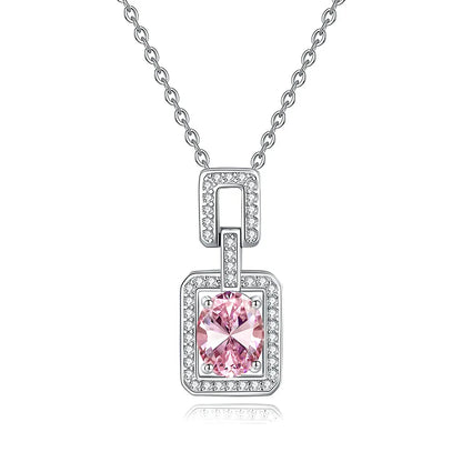 MuShan Jewelry 925 Sterling Silver Necklace Pendant Chain HCD Diamonds Bachelorette Gift Daughter Gift Women Necklaces Jewelry
