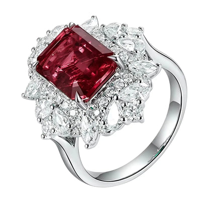 MUSHAN Custom Luxury 18k Gold Jewelry 925 Sterling Silver Ring Lab Grown Emerald Ruby Sapphire Ring Band for Women Fine Jewelry