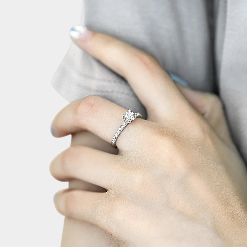 MuShan Jewelry 925 Sterling Silver Ring Wedding Band HCD Gemstones Best Friend Gift Premium Jewelry Women Rings Fine Jewelry