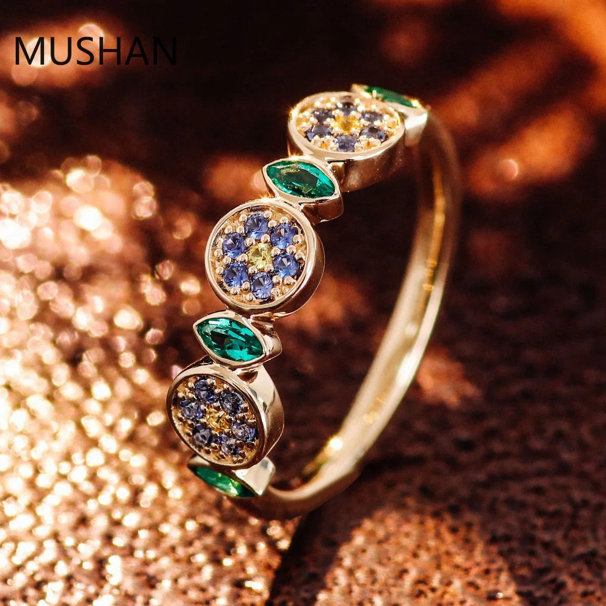 MUSHAN Luxury Custom 14K 18K Gold Rings Band Jewelry With Moissanite Diamond Lab Grown Gemstones Diamond Wedding Ring For Women