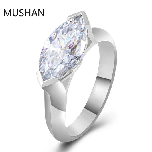 MUSHAN Luxury Custom 14K 18K Gold Rings Band Jewelry With Moissanite Diamond Lab Grown Gemstones Diamond Wedding Ring For Women