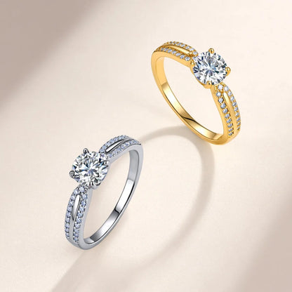 MUSHAN Luxury Jewelry 925 Sterling Silver Ring Band Women GRA Certificated Moissanite Diamond Emerald D Color Rings Fine Jewelry