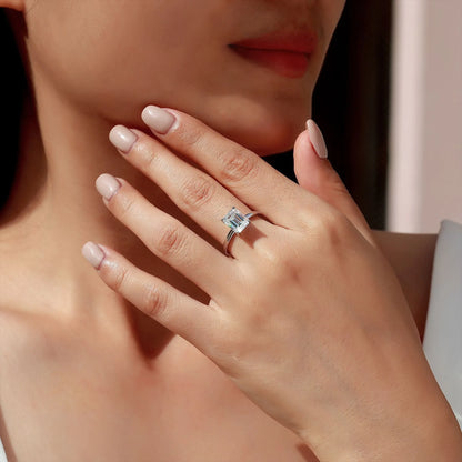 MUSHAN Luxury Jewelry 925 Sterling Silver Ring Band Women GRA Certificated Moissanite Diamond Emerald D Color Rings Fine Jewelry