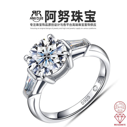 MUHAN Luxury Jewelry  925 Sterling Silver Ring Wedding Band  Women GRA Certificate Moissanite Diamond Rings D Color Fine Jewelry