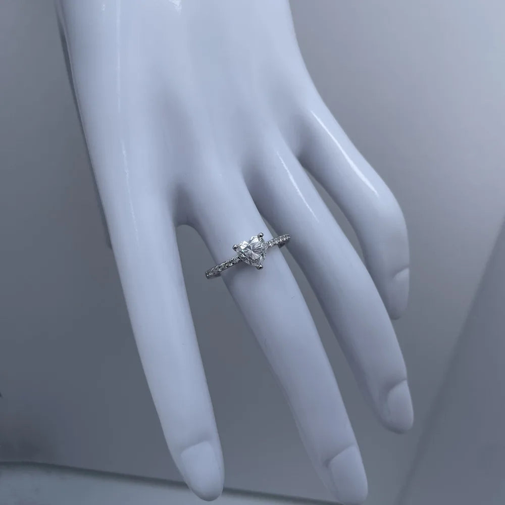 MuShan Designer Jewelry 925 Sterling Silver Ring Moissanite Elegant Ring for Girlfriend 18K Gold Plated MST Patent GRA Rings