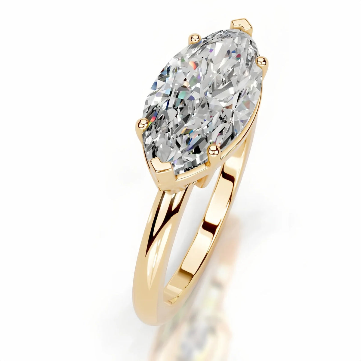 MuShan Designer Jewelry 925 Sterling Silver Ring Round Moissanite Cocktail Ring for Fiancee 18K Gold Plated MST Patent Rings