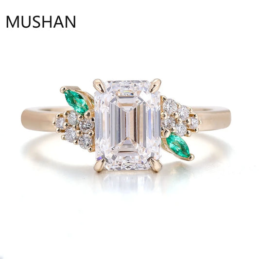 MUSHAN Luxury Custom 14K 18K Gold Rings Band Jewelry With Moissanite Diamond Lab Grown Gemstones Diamond Wedding Ring For Women