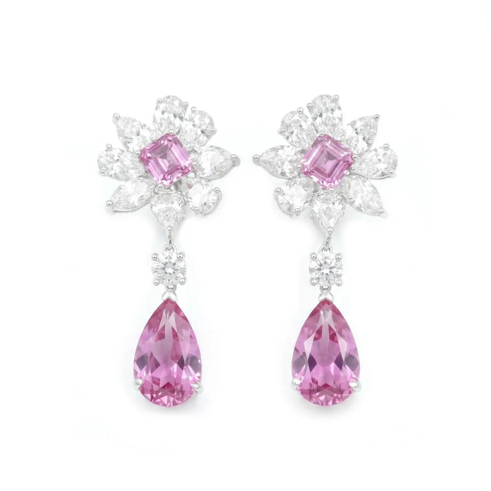 MuShan Jewelry 925 Sterling Silver Earring HCD Gemstones Designer HCD Diamond Women 925 Sterling Silver Earring Accessories