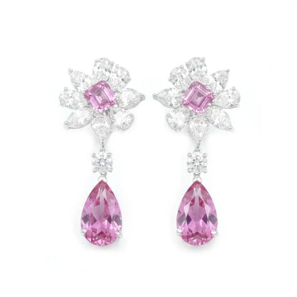 MuShan Jewelry 925 Sterling Silver Earring HCD Gemstones Designer HCD Diamond Women 925 Sterling Silver Earring Accessories
