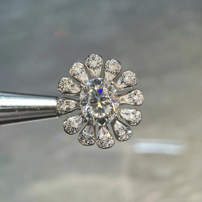 Anillo de compromiso de plata de ley 925 marca MuShan con diamante de moissanita, color D, VVS1, para mujer, joyería fina con patente MST