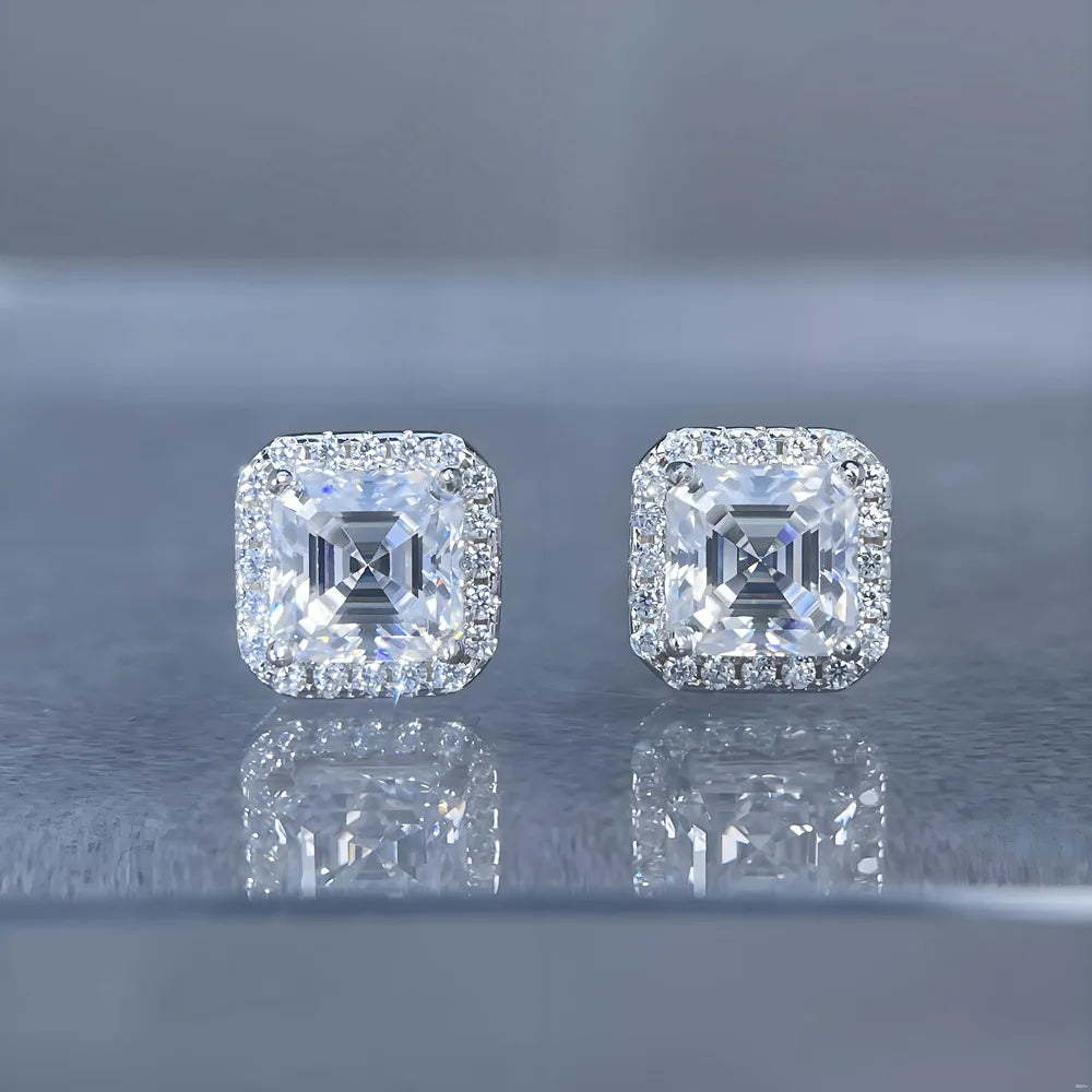 MuShan Designer Jewelry 925 Sterling Silver Earrings Dangle Artisan 1CT Moissanite Mother Day Girls Platinum Plated MST Patent