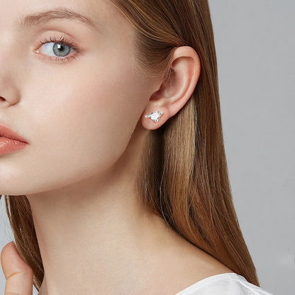 MuShan Luxury Jewelry 925 Sterling Silver Earrings Zircon 7A Leverback Party for Wife 18K Rose Gold Plated Fine Jewelry Earring
