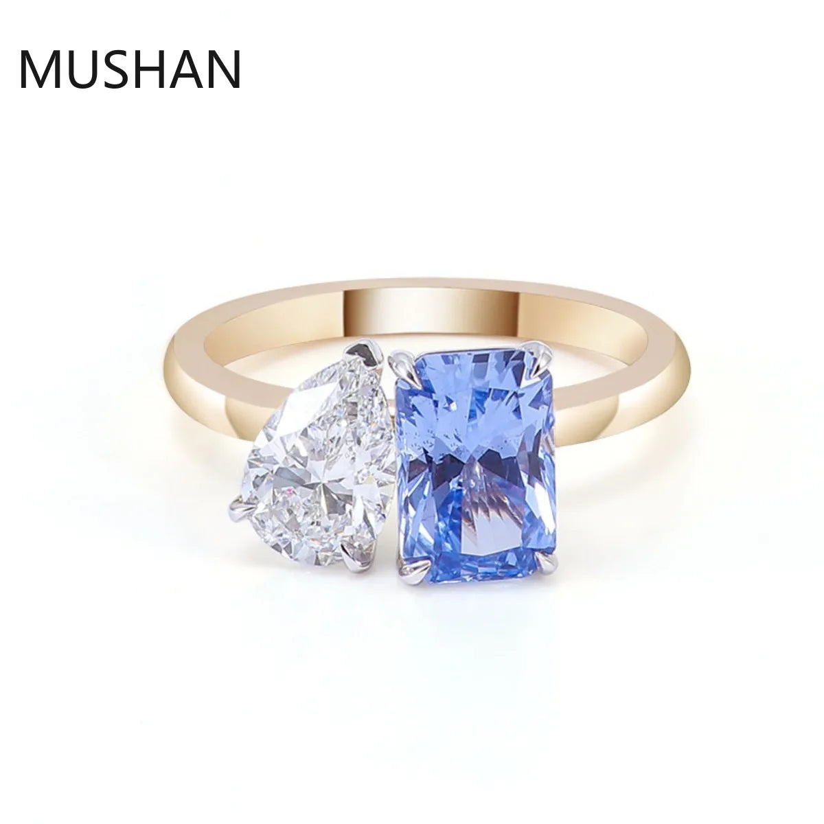 MUSHAN Luxury Custom 14K 18K Gold Rings Band Jewelry With Moissanite Diamond Lab Grown Gemstones Diamond Wedding Ring For Women