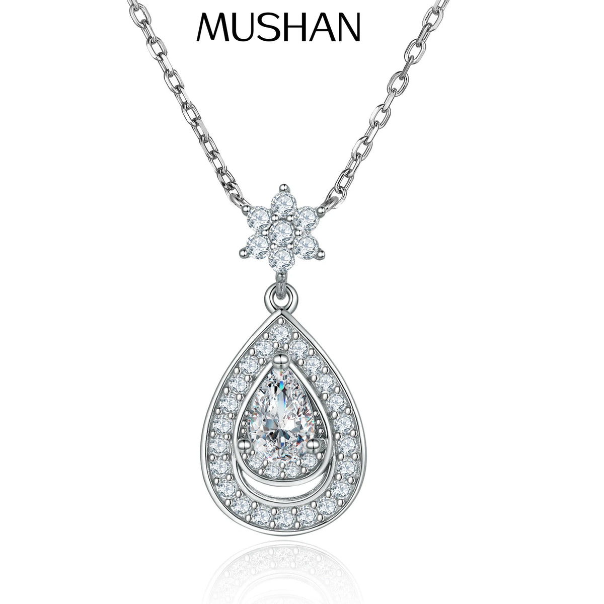 MuShan Jewelry 925 Sterling Silver Necklace Pendant Chain HCD Gemstones Romantic Style Timeless Style Women Necklaces Jewelry