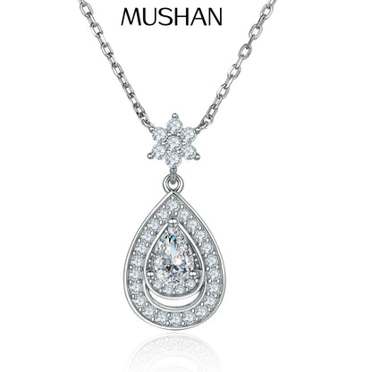MuShan Jewelry 925 Sterling Silver Necklace Pendant Chain HCD Gemstones Romantic Style Timeless Style Women Necklaces Jewelry