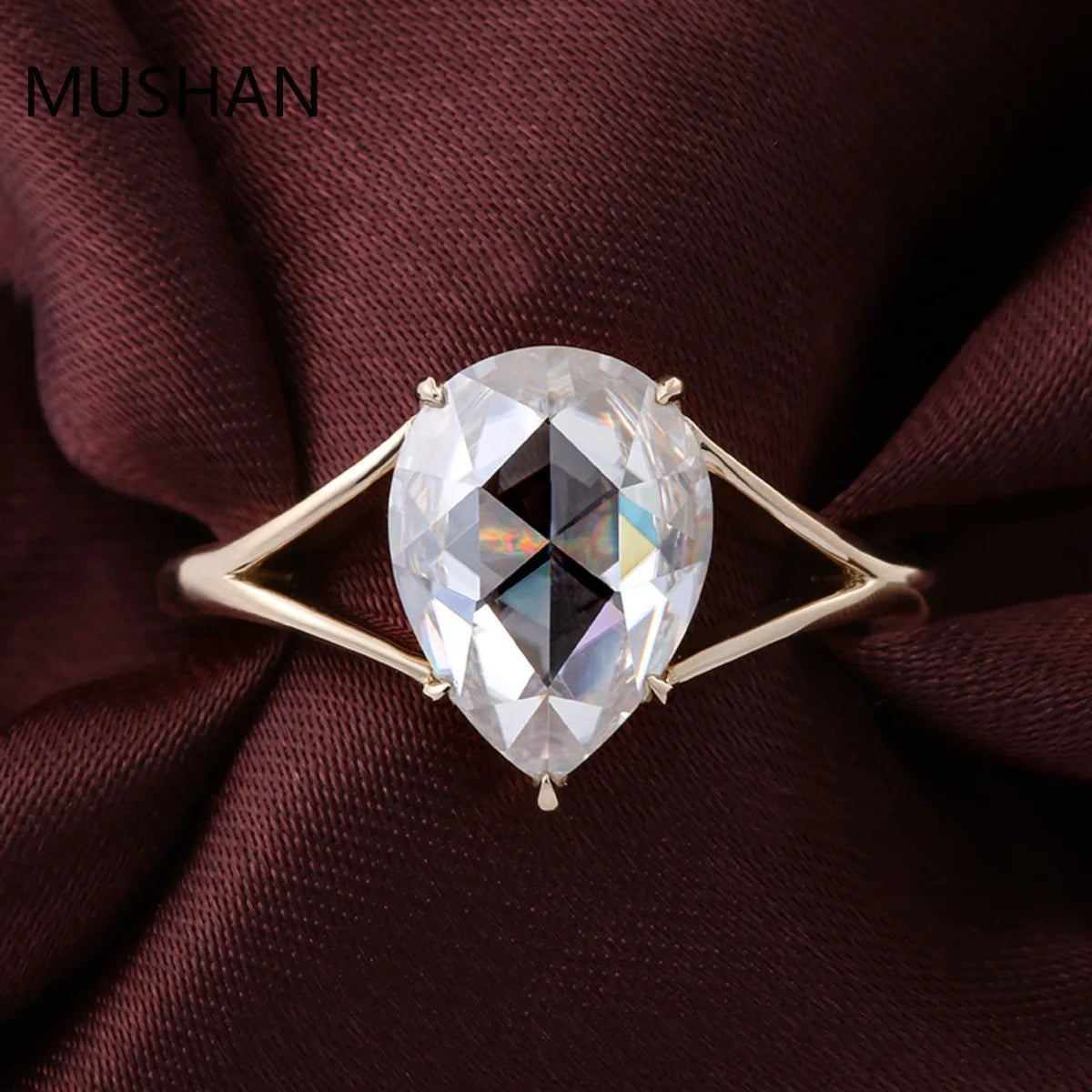 MUSHAN Luxury Custom 14K 18K Gold Rings Band Jewelry With Moissanite Diamond Lab Grown Gemstones Diamond Wedding Ring For Women