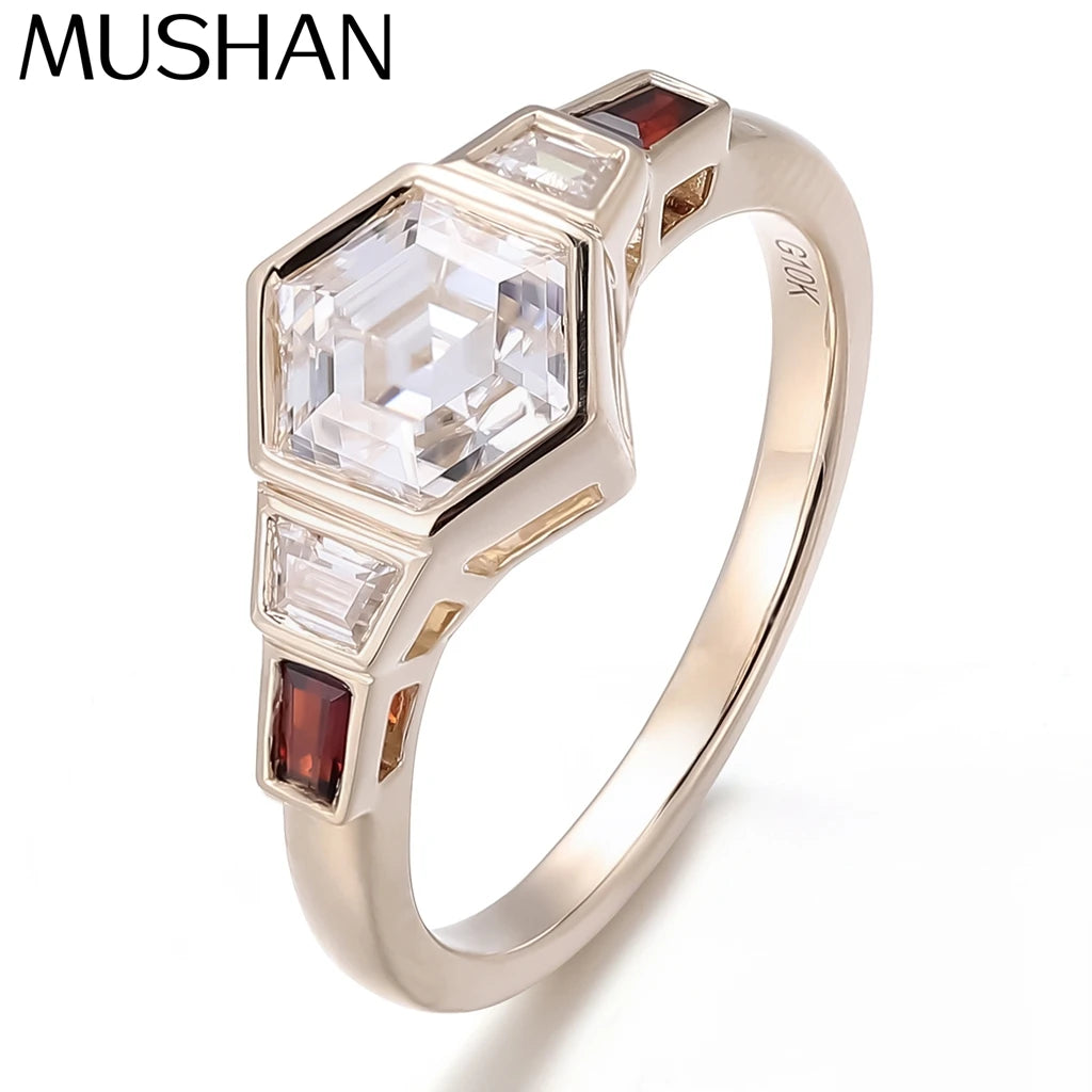 MUSHAN Custom Jewelry 10k 14k 18k Gold 925 Silver Ring Women Band D VVS1 Rare Moissanite Diamond Wedding Rings 18K Gold Jewelry