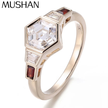 MUSHAN Custom Jewelry 10k 14k 18k Gold 925 Silver Ring Women Band D VVS1 Rare Moissanite Diamond Wedding Rings 18K Gold Jewelry