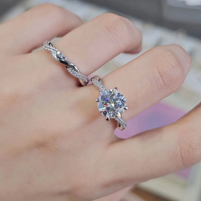MUHAN Luxury Jewelry  925 Sterling Silver Ring Wedding Band  Women GRA Certificate Moissanite Diamond Rings D Color Fine Jewelry