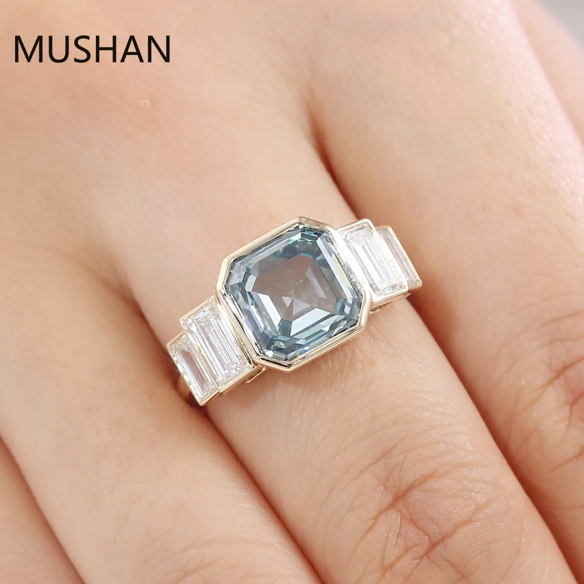 MUSHAN Luxury Custom 14K 18K Gold Rings Band Jewelry With Moissanite Diamond Lab Grown Gemstones Diamond Wedding Ring For Women