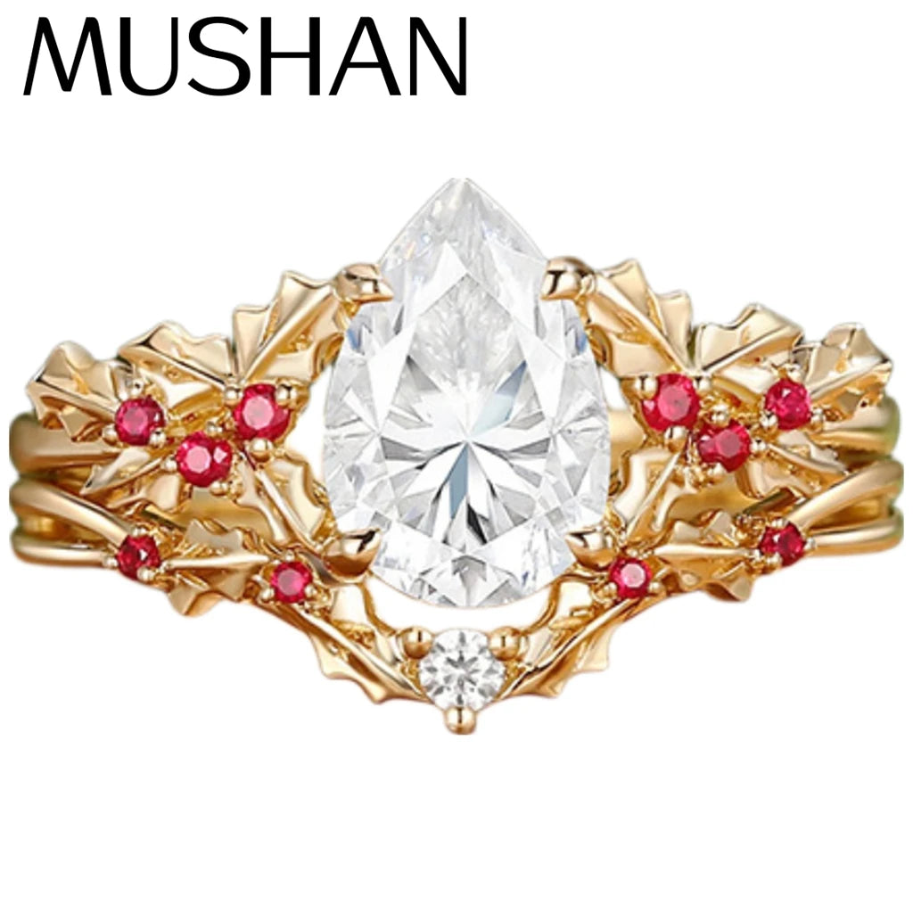 MUSHAN Custom Jewelry 925 Sterling Silver Ring Moissanite Diamond Rings Band D Color VVS Eternity s925 Pure Silver Fine Jewelry