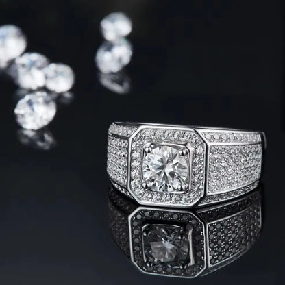 MuShan Designer Jewelry 925 Sterling Silver Ring D Color Moissanite Chic Ring for Friend 18K Real Gold Plated MST Patent Rings