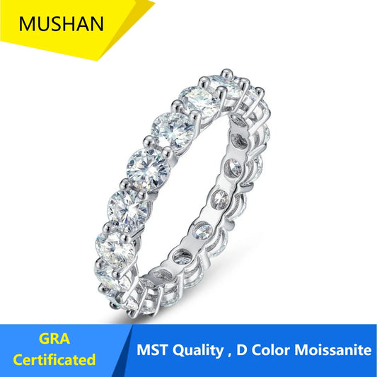 MUHAN Luxury Jewelry  925 Sterling Silver Ring Wedding Band  Women GRA Certificate Moissanite Diamond Rings D Color Fine Jewelry