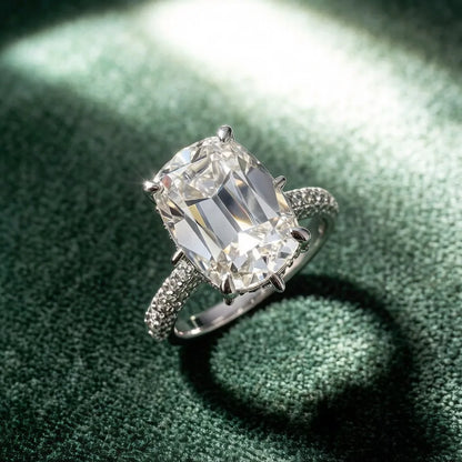MUSHAN Luxury Jewelry 925 Sterling Silver Ring Band Women GRA Certificated Moissanite Diamond Emerald D Color Rings Fine Jewelry