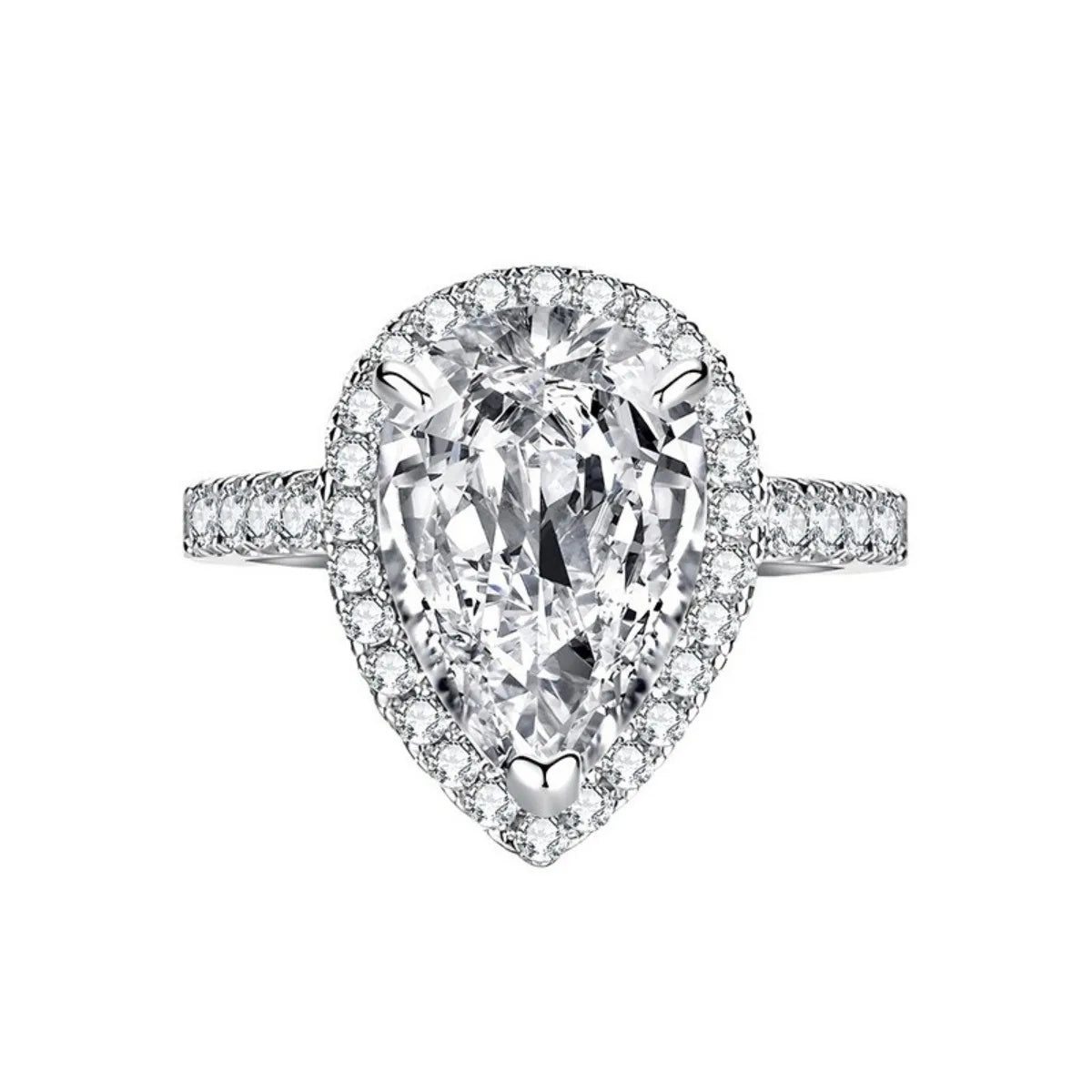 Anillo de compromiso MUSHAN Luxury Jewelry de plata de ley 925 para mujer, con diamante de moissanita de 4 quilates certificado por GRA, color D, joyería fina