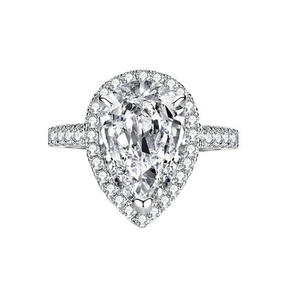 Anillo de compromiso MUSHAN Luxury Jewelry de plata de ley 925 para mujer, con diamante de moissanita de 4 quilates certificado por GRA, color D, joyería fina