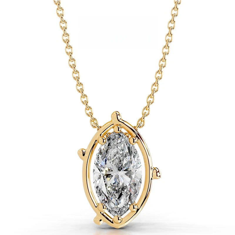 Collar de plata de ley 925 marca MuShan con diamante de moissanita, gargantilla para boda para chicas, colgante con patente MST chapado en oro de 18K