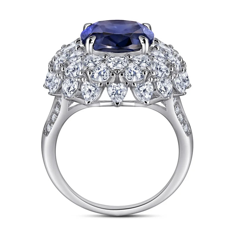 MuShan Jewelry 925 Sterling Silver Ring Wedding Band High Carbon Diamond Birthday Gift Cocktail Party Women Rings Fine Jewelry