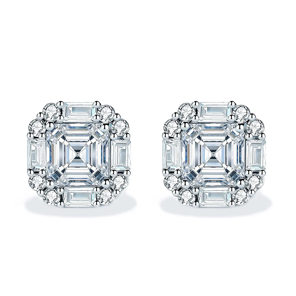 Pendientes de botón colgantes de plata de ley 925 de MuShan Jewelry con diamantes HCD, regalo para despedida de soltera, joyería elegante para mujer, joyería fina