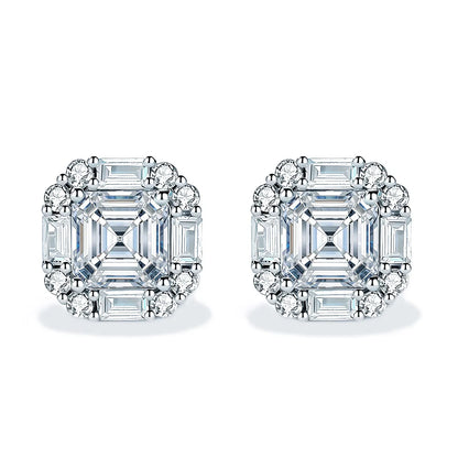 Pendientes de botón colgantes de plata de ley 925 de MuShan Jewelry con diamantes HCD, regalo para despedida de soltera, joyería elegante para mujer, joyería fina
