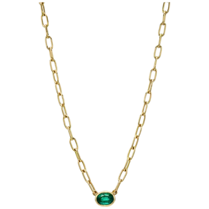 MUSHAN Bespoke Jewelry 925 Sterling Silver Chain Necklace Lab Grown Emerald Ruby Sapphire Gemstones Pendant Necklace for Women