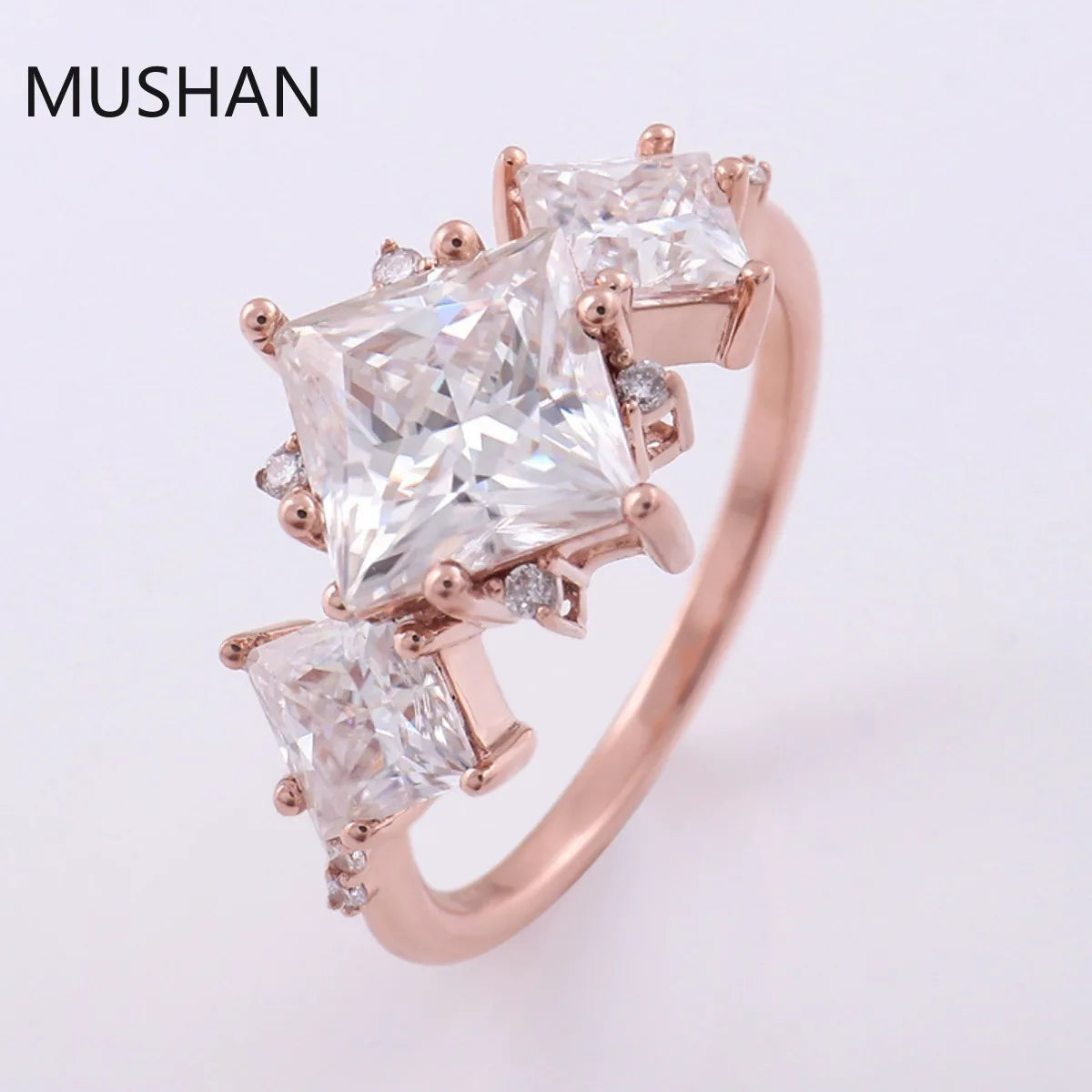 MUSHAN Luxury Custom 14K 18K Gold Rings Band Jewelry With Moissanite Diamond Lab Grown Gemstones Diamond Wedding Ring For Women