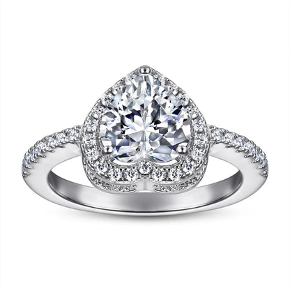 MuShan Jewelry 925 Sterling Silver Rings Bands Engagement Ring 7A Cubic Zirconia  Women Anniversary Sparkle  Women Gift