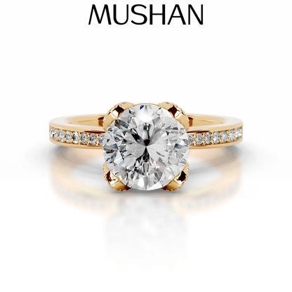 MUSHAN Custom Jewelry 925 Sterling Silver Ring Moissanite D Color VVS Fine Youthful 925 Sterling Silver Rings Diamond Accessorie