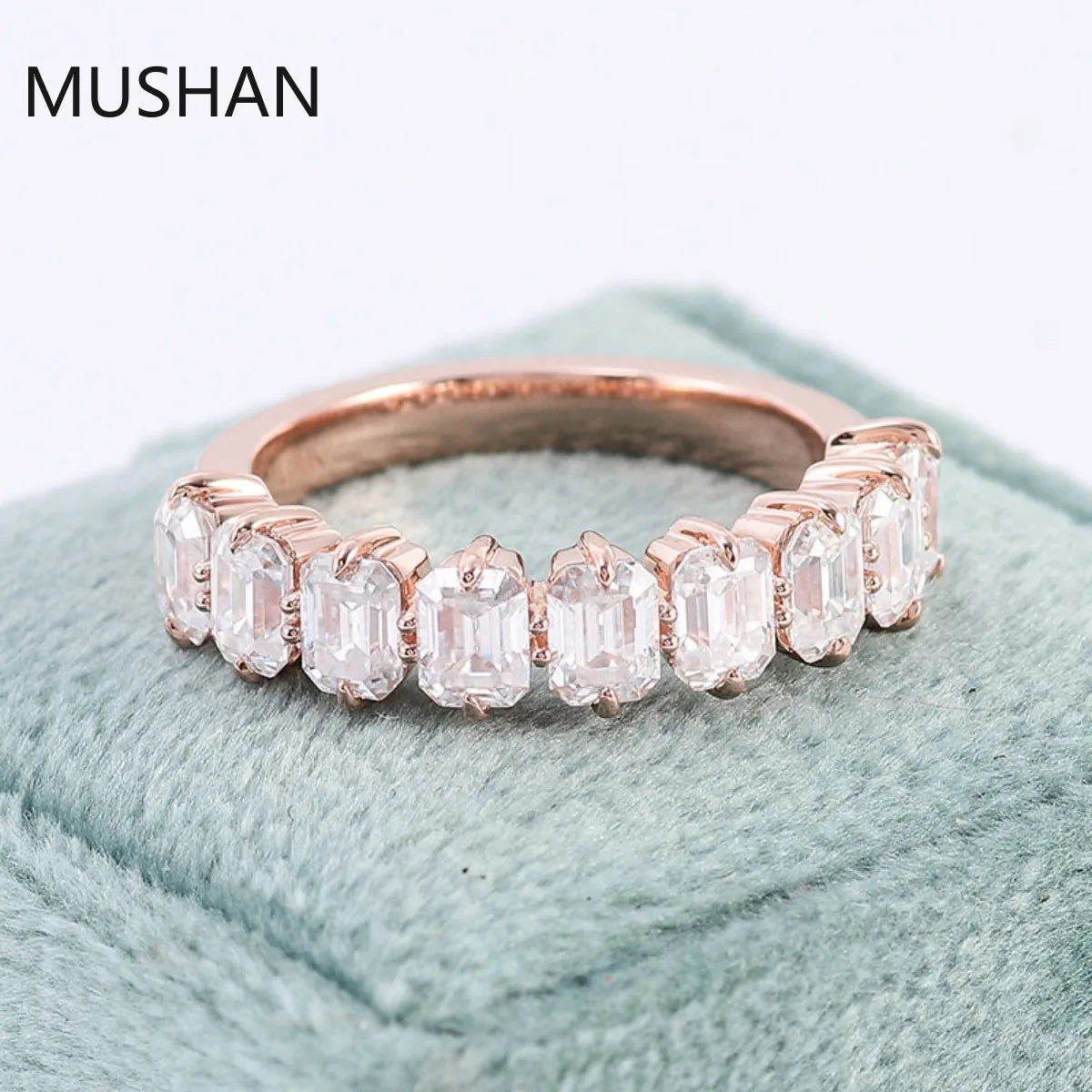 MUSHAN Luxury Custom 14K 18K Gold Rings Band Jewelry With Moissanite Diamond Lab Grown Gemstones Diamond Wedding Ring For Women