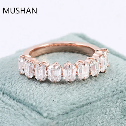 MUSHAN Luxury Custom 14K 18K Gold Rings Band Jewelry With Moissanite Diamond Lab Grown Gemstones Diamond Wedding Ring For Women