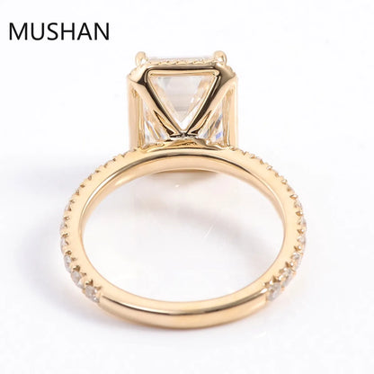 MUSHAN Luxury Custom 14K 18K Gold Rings Band Jewelry With Moissanite Diamond Lab Grown Gemstones Diamond Wedding Ring For Women