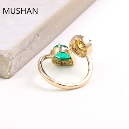 MUSHAN Luxury Custom 14K 18K Gold Rings Band Jewelry With Moissanite Diamond Lab Grown Gemstones Diamond Wedding Ring For Women